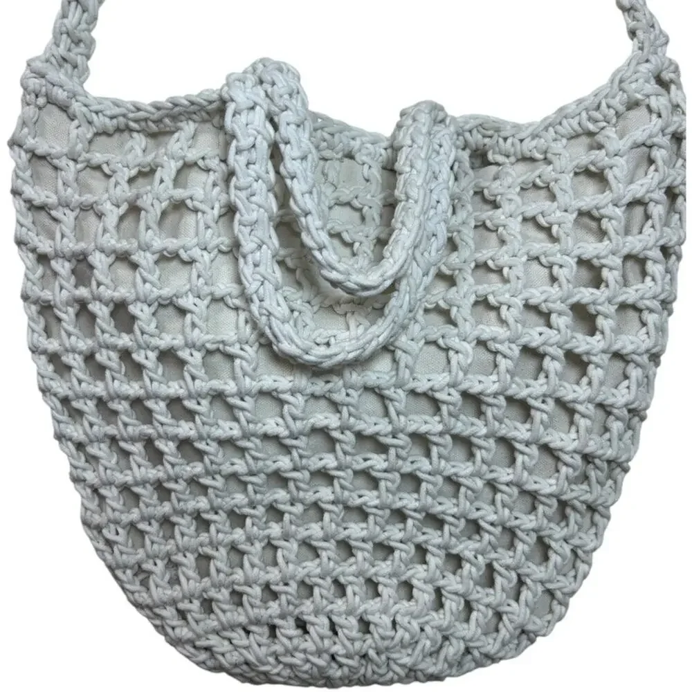Madewell Women's 'The Crocheted Shoulder Bag' Cross-Body, Knit, White, One-Size